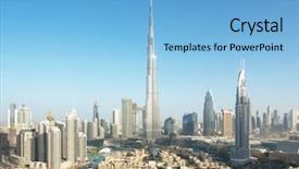  Presentation with arab - Amazing presentation theme having burj khalifa - dubai skyline united arab emirates backdrop and a light blue colored foreground