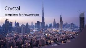  Presentation with khalifa - Amazing slide set having burj khalifa - dubai skyline united arab emirates backdrop and a light blue colored foreground