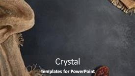  Presentation with food red - Colorful slides enhanced with burlap-bag-and-spoon backdrop and a dark gray colored foreground