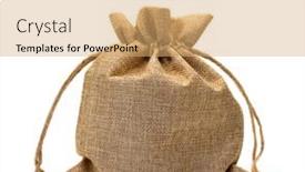  Presentation with eco bag - Slide deck featuring burlap-bag-brown-color-made background and a  colored foreground