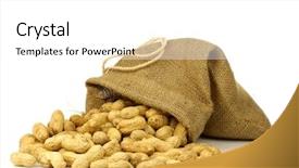 Presentation with peanuts - PPT theme consisting of burlap bag with roasted peanuts background and a white colored foreground