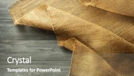 Presentation with wooden - Presentation theme with burlap hessian sacking on wooden background and a gray colored foreground