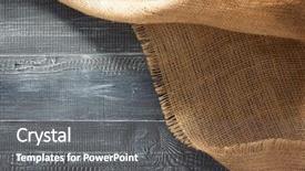  Presentation with rustic wood wooden frame - PPT layouts with burlap hessian sacking on wooden background and a gray colored foreground