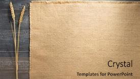  Presentation with rustic wood wooden frame - Beautiful PPT layouts featuring burlap hessian sacking on wooden backdrop and a coral colored foreground