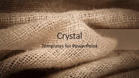  Presentation with woven - Slide set with burlap or jute open woven background and a coral colored foreground
