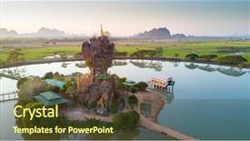  Presentation with bridge - Cool new slide set with burma bridge - aerial view of the kyauk backdrop and a tawny brown colored foreground