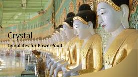  Presentation with caves - Amazing presentation theme having burma bridge - rrow buddhas umin thounzeh caves backdrop and a coral colored foreground