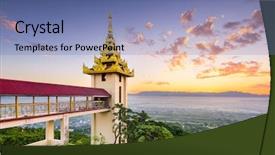  Presentation with hill - Audience pleasing PPT theme consisting of burma bridge - view from mandalay hill myanmar backdrop and a  colored foreground
