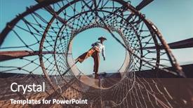 Presentation with fishing boat - Audience pleasing slide deck consisting of burmese fisherman seen through fishing backdrop and a tawny brown colored foreground