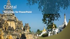  Presentation with golden yellow - Audience pleasing slide deck consisting of burmese-heritage-architecture-yellow-moldy backdrop and a teal colored foreground