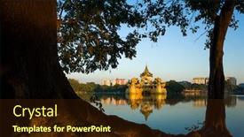  Presentation with golden palace - Presentation theme enhanced with burmese-royal-barge-golden-karaweik background and a wine colored foreground