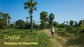  Presentation with cycling - Cool new slides with burmese-woman-is-cycling backdrop and a tawny brown colored foreground