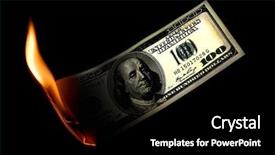  Presentation with burn - Presentation theme having burn dollar isolated on black background and a  colored foreground