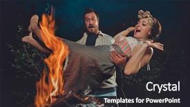  Presentation with wife - Beautiful theme featuring burn her at the stake backdrop and a dark gray colored foreground