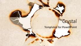  Presentation with burning paper - Presentation having burn hole in paper background and a lemonade colored foreground