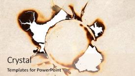  Presentation with burning paper - Beautiful theme featuring burn hole in paper backdrop and a lemonade colored foreground