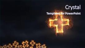  Presentation with glowing cross - PPT layouts consisting of burn hospital - cross glowing icon mixed media background and a  colored foreground