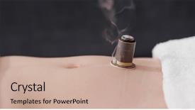  Presentation with traditional chinese medicine - PPT theme with burn patients - chinese traditional medicine moxibustion therapy background and a soft green colored foreground