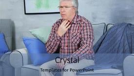  Presentation with facial pain medical man - Slides enhanced with burn patients - sick senior man having pain background and a teal colored foreground