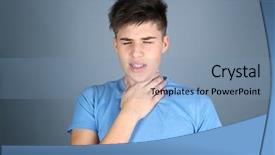  Presentation with facial pain medical man - PPT theme with burn patients - sick young man having pain background and a teal colored foreground