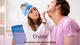  Presentation with doctor visiting family - Cool new slides with burn patients - young handsome man visiting young backdrop and a lemonade colored foreground