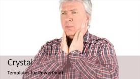  Presentation with facial pain medical man - Audience pleasing presentation consisting of burned patient intensive care - sick senior man having pain backdrop and a coral colored foreground