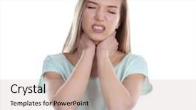  Presentation with pain - Beautiful PPT theme featuring burned patient intensive care - sick young woman having pain backdrop and a soft green colored foreground