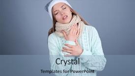  Presentation with color - PPT theme enhanced with burned patient intensive care - sick young woman wearing warm background and a light blue colored foreground