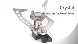  Presentation with camping - Slides featuring burner-of-a-portable-camping background and a white colored foreground