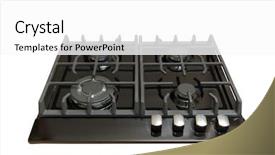  Presentation with black woman at gas station - Colorful slide deck enhanced with burners on a black gas backdrop and a white colored foreground