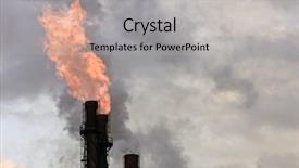  Presentation with smoke - Presentation theme with burners to incinerate flamable gasses background and a  colored foreground