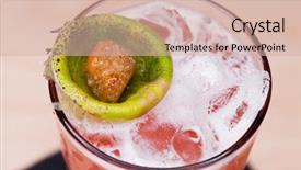  Presentation with cocktail - Slide deck enhanced with burning a cocktail with absinthe background and a soft green colored foreground