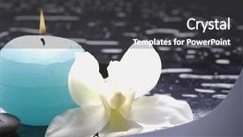  Presentation with orchid - Beautiful PPT layouts featuring burning blue candles with macro backdrop and a  colored foreground