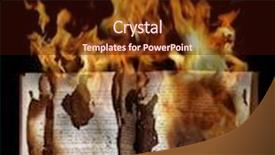  Presentation with book burning - PPT layouts with burning book background and a wine colored foreground