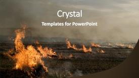  Presentation with bush fire - Cool new slides with burning bush - field fire backdrop and a gray colored foreground