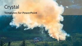  Presentation with bush fire - PPT layouts featuring burning bush - fire in the forest background and a lemonade colored foreground