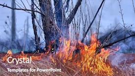  Presentation with bush fire - Theme featuring burning bush - hdr fire of grass background and a red colored foreground