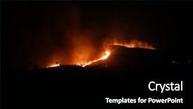  Presentation with wild fire - PPT theme having burning bush - wild fire series images background and a black colored foreground