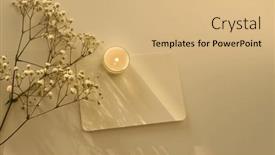  Presentation with burning paper - Slide deck enhanced with burning-candle-flower-twig background and a coral colored foreground