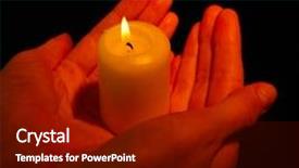  Presentation with black hands - Cool new presentation design with burning candle in hands isolated backdrop and a tawny brown colored foreground