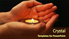 Presentation with candle - Cool new presentation with burning candle in hands backdrop and a tawny brown colored foreground