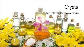  Presentation with oil - PPT theme with burning candle oil on banana background and a white colored foreground