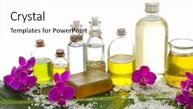  Presentation with pile of pine pellets - PPT theme featuring burning candle oil on banana background and a white colored foreground