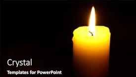  Presentation with candle - Theme consisting of burning candle on a black background background and a black colored foreground