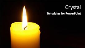  Presentation with candle - Audience pleasing PPT layouts consisting of burning candle on a black background backdrop and a black colored foreground