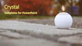  Presentation with outdoors - Slides featuring burning candle on ground outdoors background and a tawny brown colored foreground