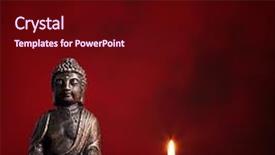  Presentation with buddha - Colorful theme enhanced with burning candle on red backdrop and a wine colored foreground
