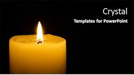  Presentation with candle - PPT theme featuring burning-candle-on-the-black background and a  colored foreground