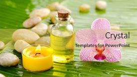  Presentation with orchid - PPT layouts featuring burning candle on wet banana background and a yellow colored foreground