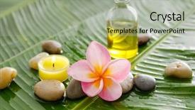  Presentation with oil and gas - Slides with burning candle on wet banana background and a  colored foreground